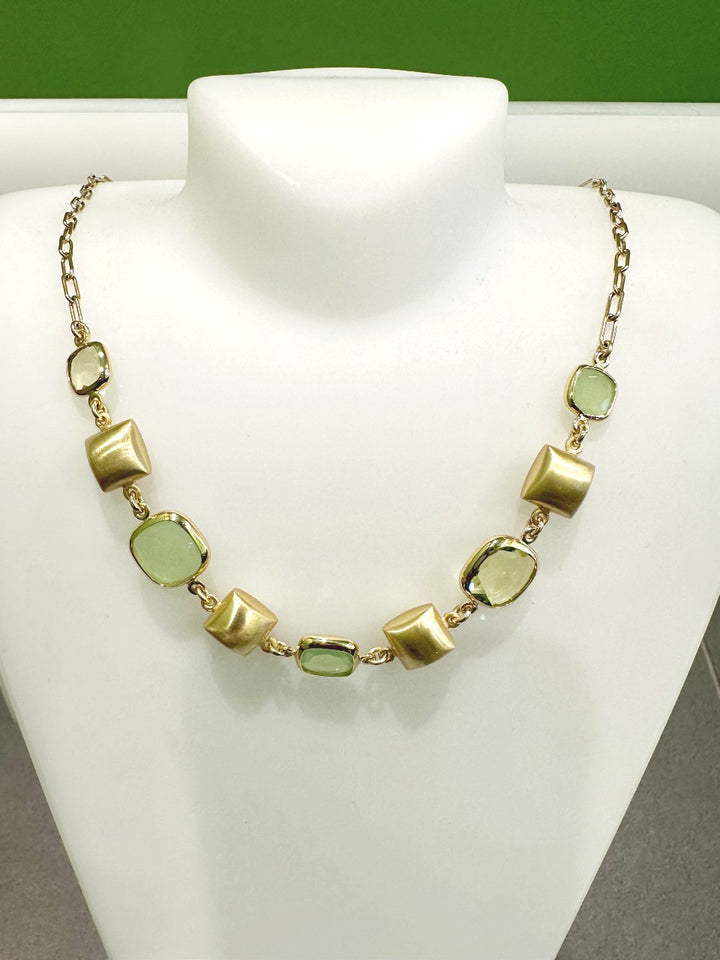 Collana argento quarzo verde