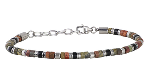 Bracciale acciaio, pietre naturali. UBR780MA