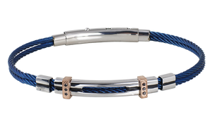 Bracciale acciaio, pvd, spinelli neri. UBR784MB
