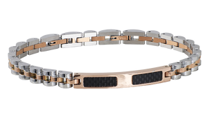 Bracciale acciaio, pvd, fibra di carbonio. UBR797MQ