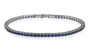 Bracciale tennis argento, zirconi blue, cm 19,50 UBRT251BM
