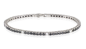 Bracciale tennis in argento, zirconi bianchi e neri, 19,5 cm UBRT251NWM