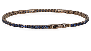 Bracciale tennis argento bronzato, zirconi blu, 19,5 cm UBRT253BM