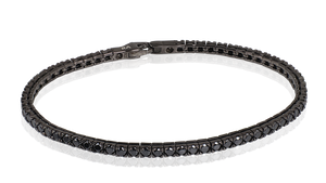 Bracciale tennis argento, zirconi neri, 19,5 cm UBRT302NM