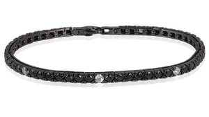 Bracciale tennis, zirconi neri bianchi, cm 19,5 UBRT302NWM