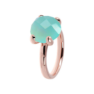 Anello Cocktail Grande con Pietra Naturale Tonda