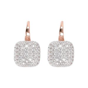 Orecchini Pendenti Quadrati con Pavé in Cubic Zirconia