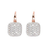 Orecchini Pendenti Quadrati con Pavé in Cubic Zirconia