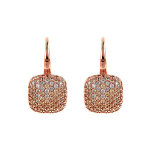 Orecchini Pendenti Quadrati con Pavé in Cubic Zirconia