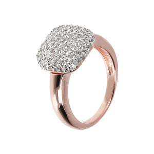 Anello Cocktail con Elemento Quadrato Pavé in Cubic Zirconia