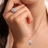 Anello Cocktail con Elemento Quadrato Pavé in Cubic Zirconia