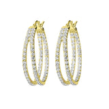Orecchini Golden Doppio Cerchio con Cubic Zirconia SKU: WSBZ00885Y.WY