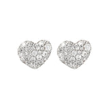 Orecchini Cuore a Lobo con Pavé in Cubic Zirconia