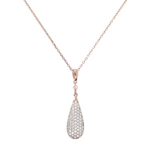 Collana con Pendente a Goccia Pavé in Cubic Zirconia