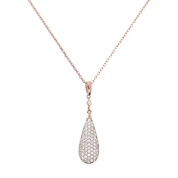 Collana con Pendente a Goccia Pavé in Cubic Zirconia