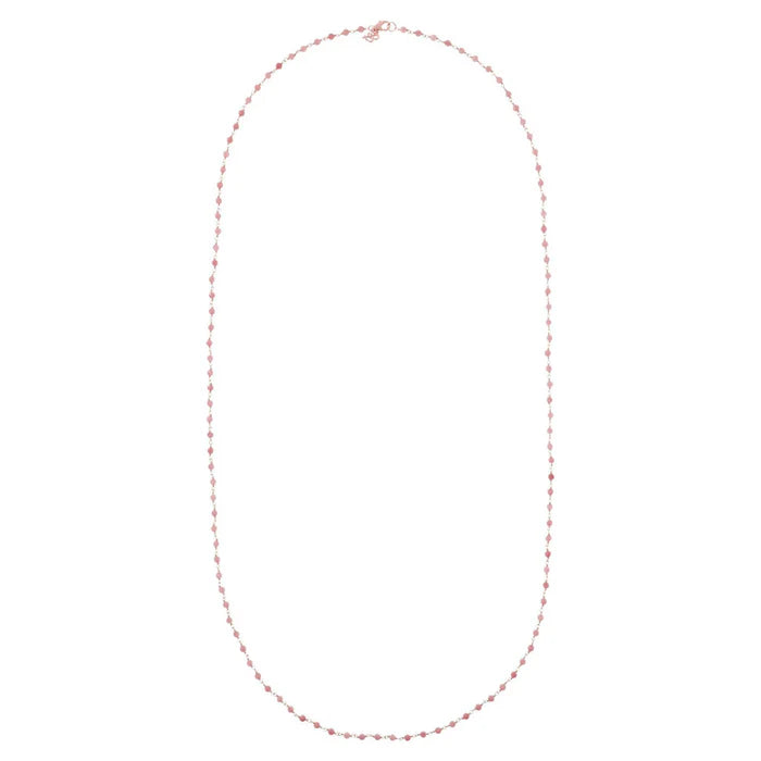 Collana Rosario con Pietra Naturale Quarzite Rosa