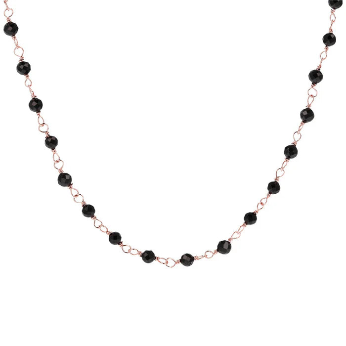 Collana Rosario con Pietra Naturale Spinello Nero
