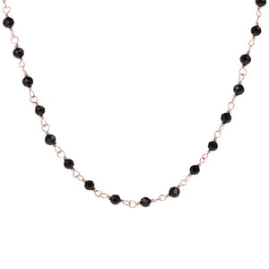 Collana Rosario con Pietra Naturale Spinello Nero