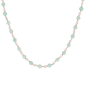 Collana Rosario con Pietra Naturale Quarzite Azzurra