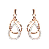 Orecchini Pendenti Doppia Goccia Pavé in Cubic Zirconia
