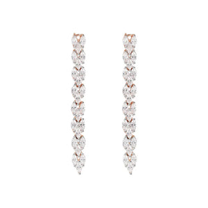 Orecchini Pendenti Lunghi Design Treccia con Cubic Zirconia