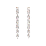Orecchini Pendenti Lunghi Design Treccia con Cubic Zirconia