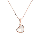 Collana Catena a Cubetti con Pendente Cuore Piccolo in Pietra Naturale