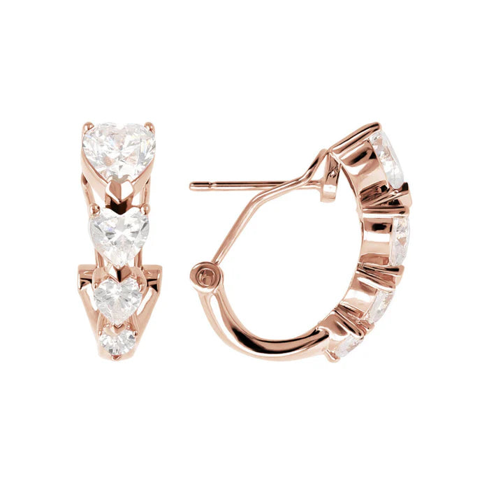 Orecchini Quattro Cuori Graduati in Cubic Zirconia