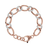 Bracciale Maglie Ovali ed Elementi Pavé in Cubic Zirconia
