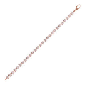 Bracciale Tennis con Cuori in Cubic Zirconia Rosa