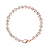 Bracciale Tennis con Cuori in Cubic Zirconia Rosa