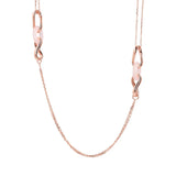 Collana Lunga con Station di Maglie Intrecciate e Pietra Naturale