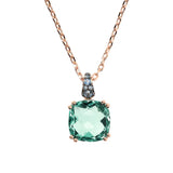 Collana Catena Rolo con Prisma Gem Quadrata e Pavé