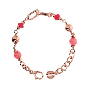 Bracciale Catena Rolo e Maglie Ovali con Sfere di Pietre Naturali Quarziti