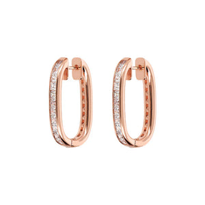 Orecchini Ovali con Cubic Zirconia Quadrate Taglio Princess