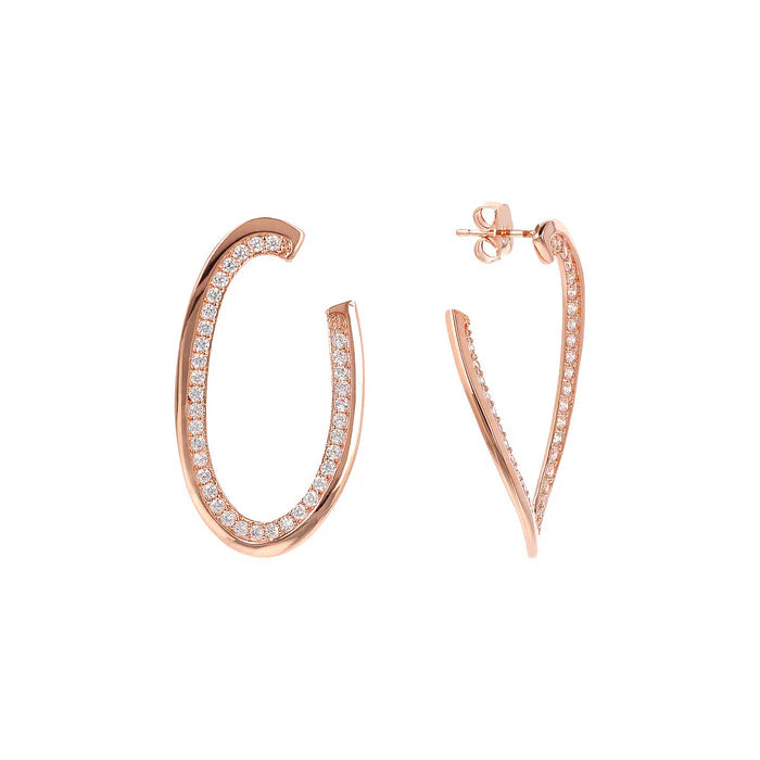 Orecchini Pendenti Ovali con Cubic Zirconia