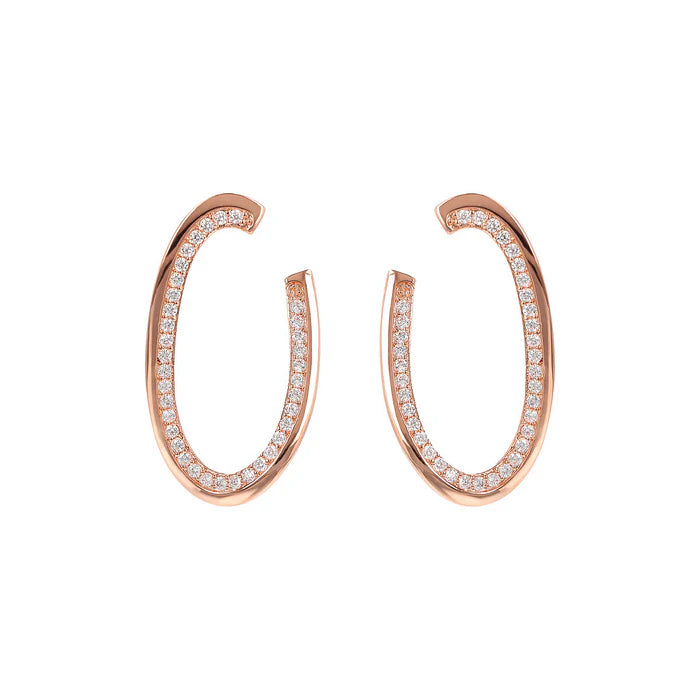 Orecchini Pendenti Ovali con Cubic Zirconia