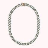 Collana Girocollo Catena Grumetta Squadrata con Pavé di Cubic Zirconia