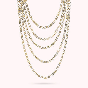 Collana Multifilo Golden Graduata Catena Rolo Piatta Lucida