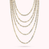 Collana Multifilo Golden Graduata Catena Rolo Piatta Lucida