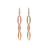 Orecchini Pendenti Maglie Marquise ed Elemento in Pavé di Cubic Zirconia