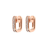Orecchini a Cerchio con Cubic Zirconia Quadrate Taglio Princess