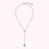 Collana a Cravatta con Rondella in Pavé e Pendente in Prisma Gem Tonda