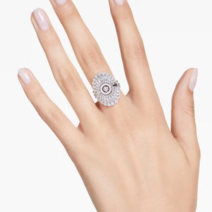 Anello Idyllia Set (3), Taglio misto, Conchiglia, Bianco, Placcato rodio