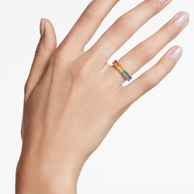 Anello Matrix Taglio baguette, Multicolore, Placcato color oro