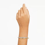 Bracciale rigido Dextera Chiusura magnetica, Bianco, Placcato color oro