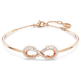 Bracciale rigido Hyperbola Infinito, Bianco, Placcato color oro rosa