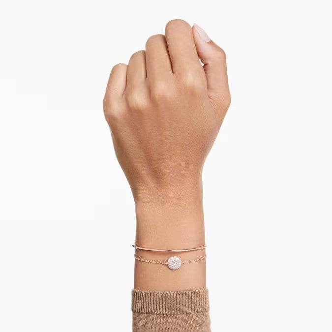 Bracciale rigido Meteora Bianco, Placcato color oro rosa