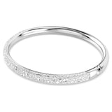Bracciale rigido Meteora Pavé a neve, Bianco, Placcato rodio