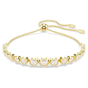 Bracciale Tennis Imber Tagli arrotondati misti, Bianco, Placcato color oro